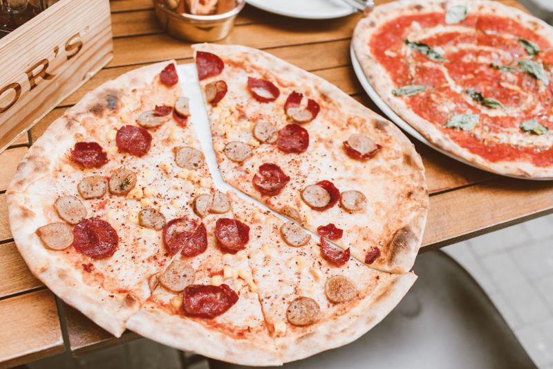 Spicy Carnivore pizza loaded with meats
