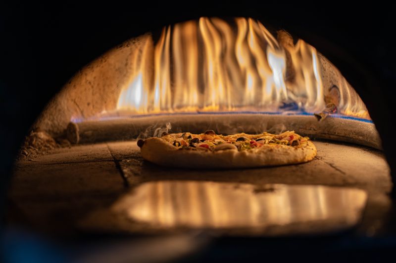 Handcrafted dewey's pizza fresh from the oven